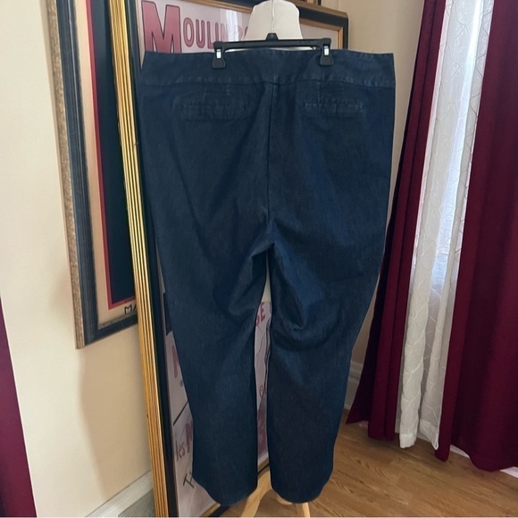 Halogen by Encore Dark Denim Trouser Wide Leg Pants Size 22W - Picture 2 of 6